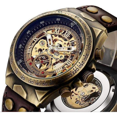 steampunk leather wrist watch