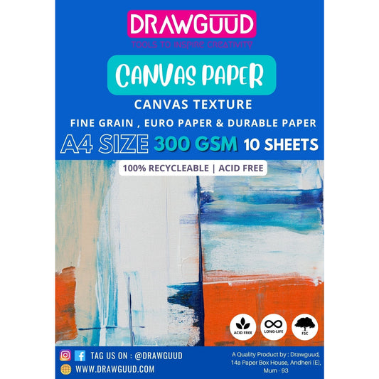 DRAWGUUD Pack of 2 180 GSM BLACK TEXTURE PAPER FOR PAINTING, LOOSE SHEETS