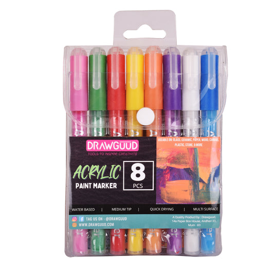 12 Acrylic Paint Markers medium Tip for Rock Painting, Ceramic