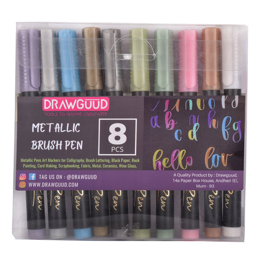  edding 1200 metallic color pen - multi-colored - 6 pens - round  nib 1-3 mm - glitter metallic markers for writing,drawing and sketching-for  guests books,card making,DIY photo albums and scrapbooking 