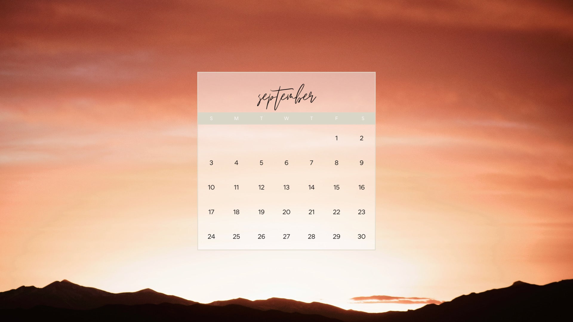 september calendar wallpaper