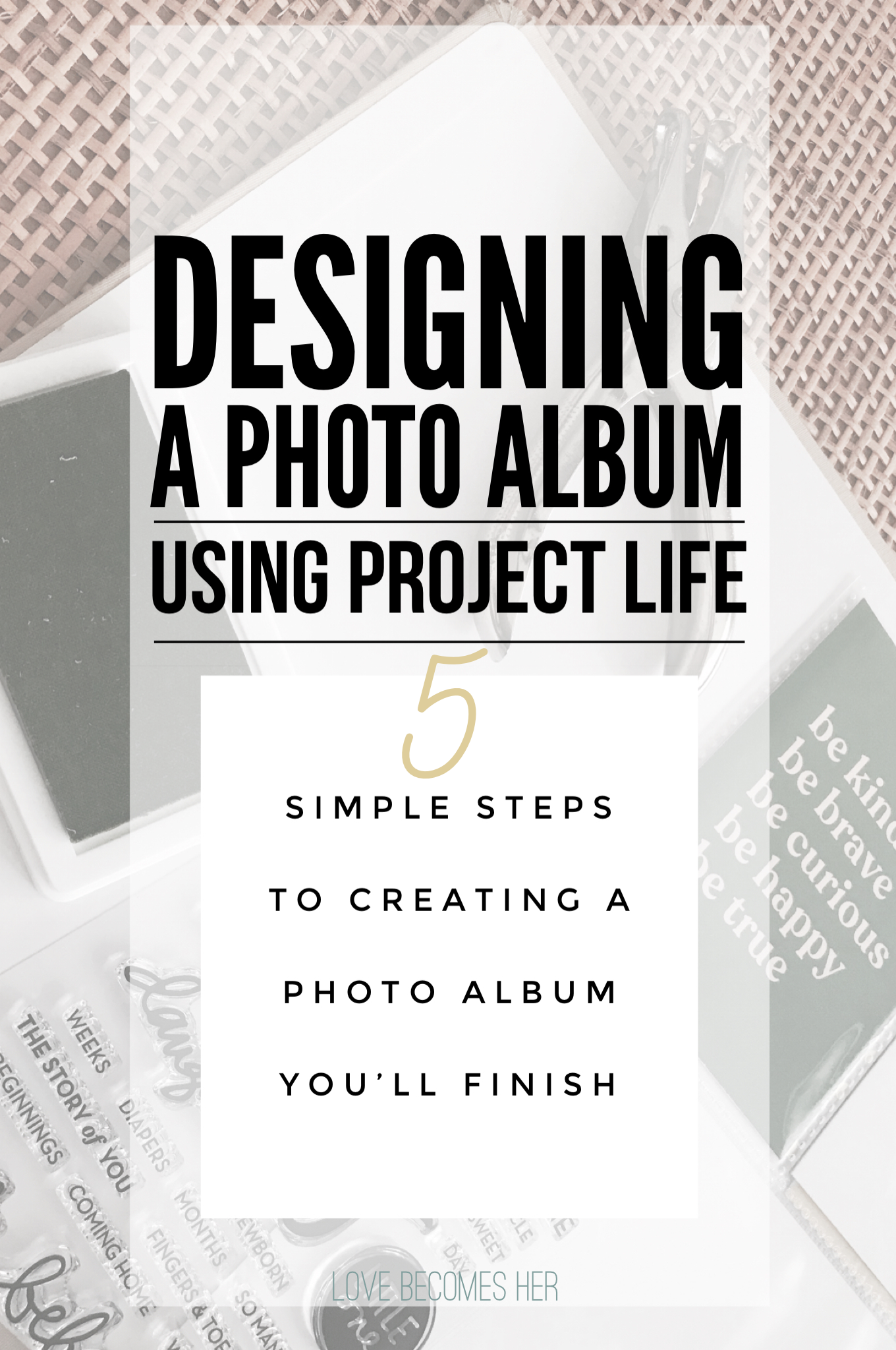 designing a photo album with project life pin