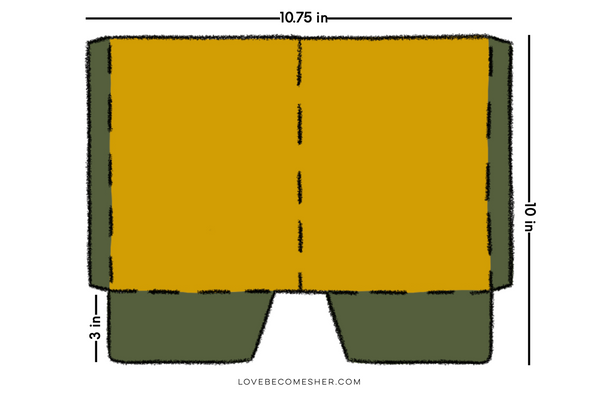 mini folder diagram with measurements
