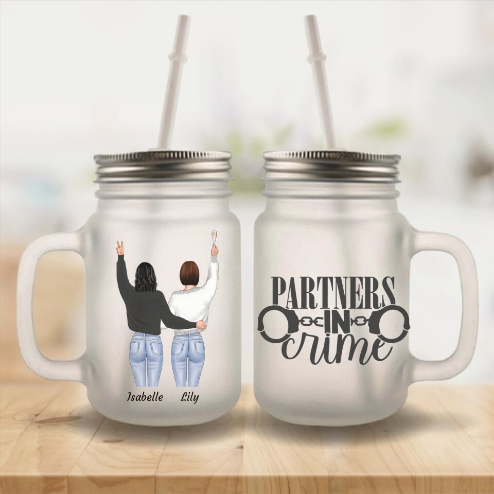 Meilleures amies debout - Bocal personnalisé (Mason Jar) - wefriends product image