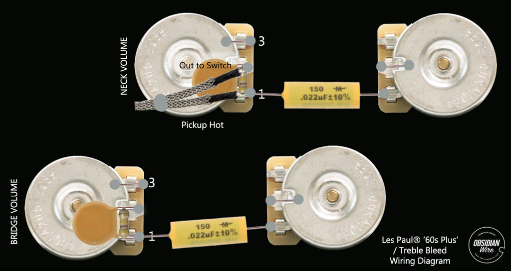 Les Paul 60s Plus / Treble Bleed Wiring Diagram by ObsidianWire
