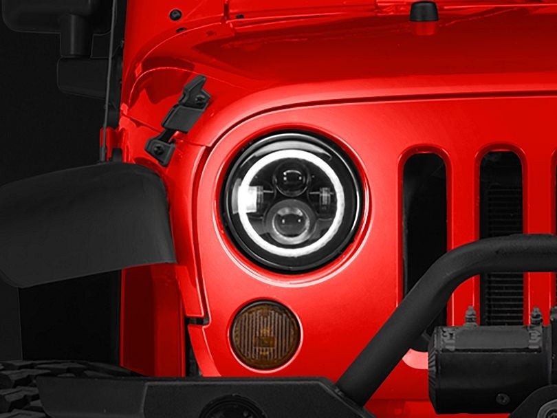 Headlight White LED with 2 Colors Ring for Jeep Wrangler JK 2007-2017 –  Desert Leaders