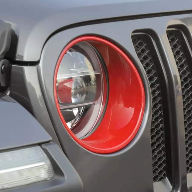 Headlight Cover Black & Red for Jeep Wrangler JL & Gladiator 2018-2023 –  Desert Leaders