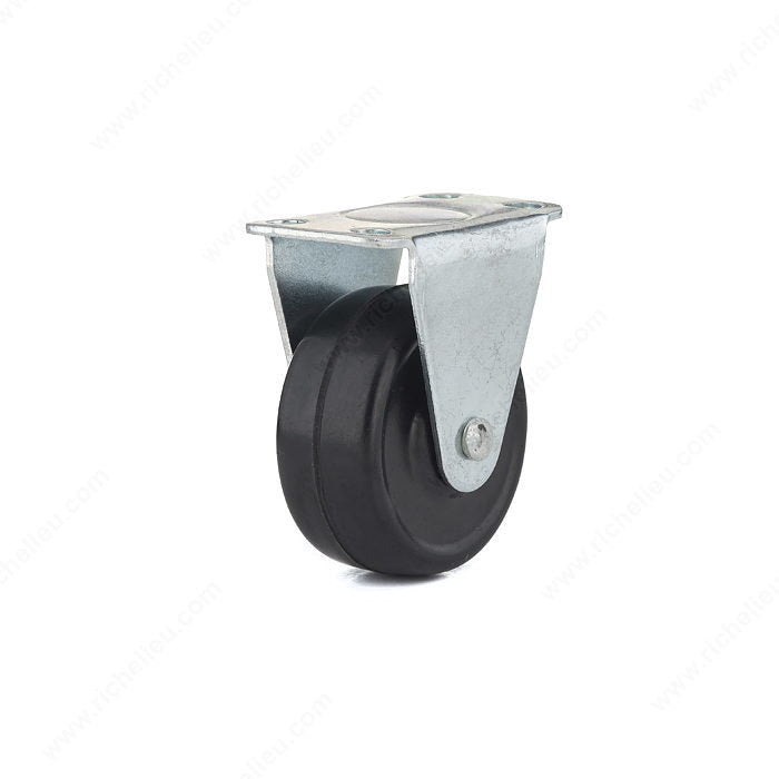 Richelieu Hardware Industrial Black General-Duty Rubber Casters 1-9/16 in. 20 kg (1-9/16" x 20 kg)