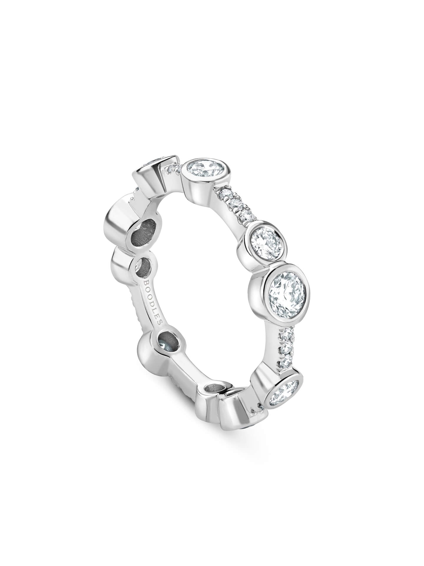 Waterfall Full-Hoop Platinum Diamond Ring | Boodles