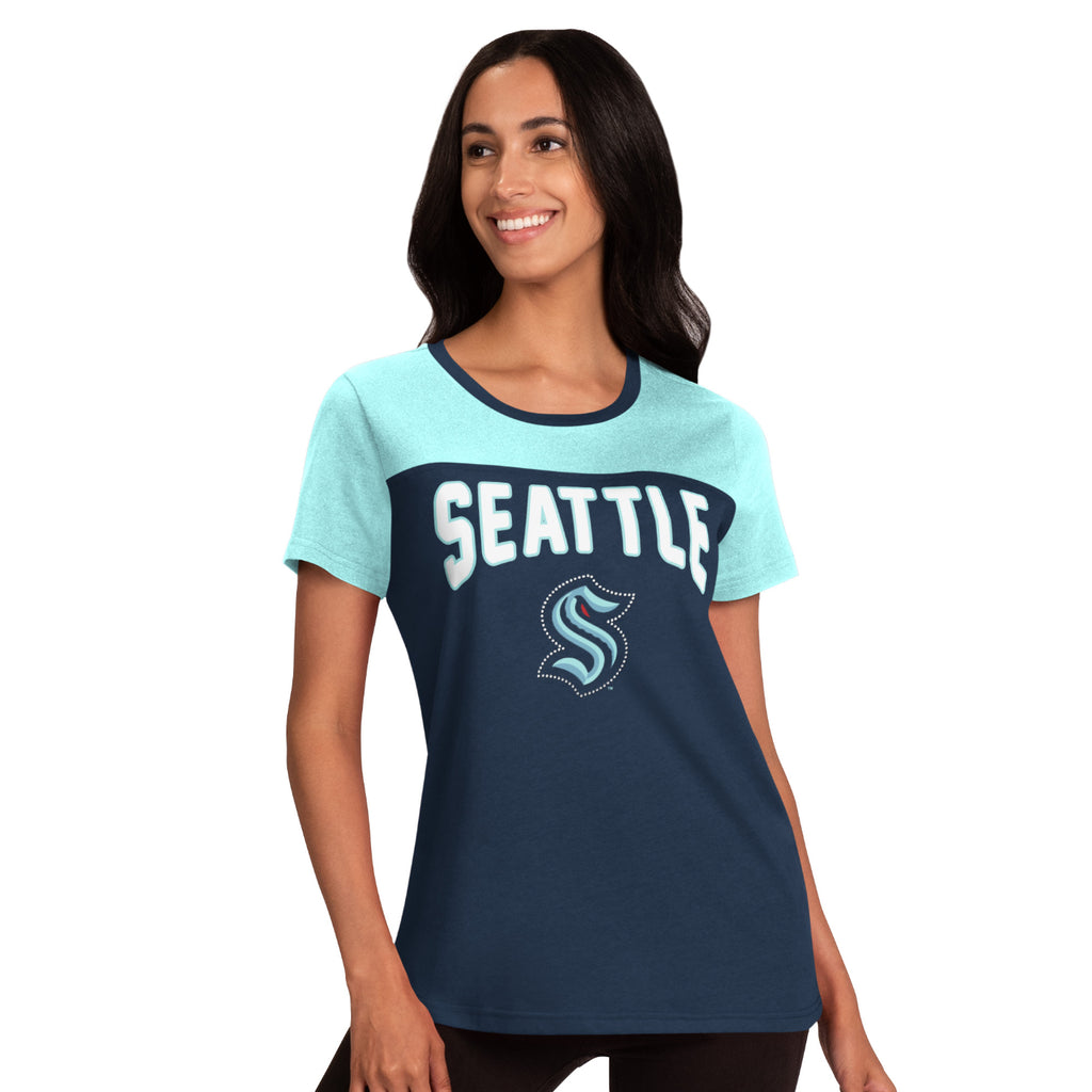 Premium Seattle Kraken Blue Tie Dye Oversized Women's T-Shirt