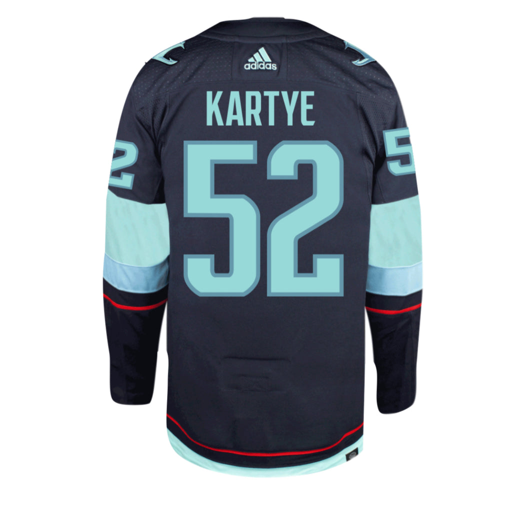 #52 Kartye - Seattle Kraken Authentic Adidas Away Player Jersey - 42