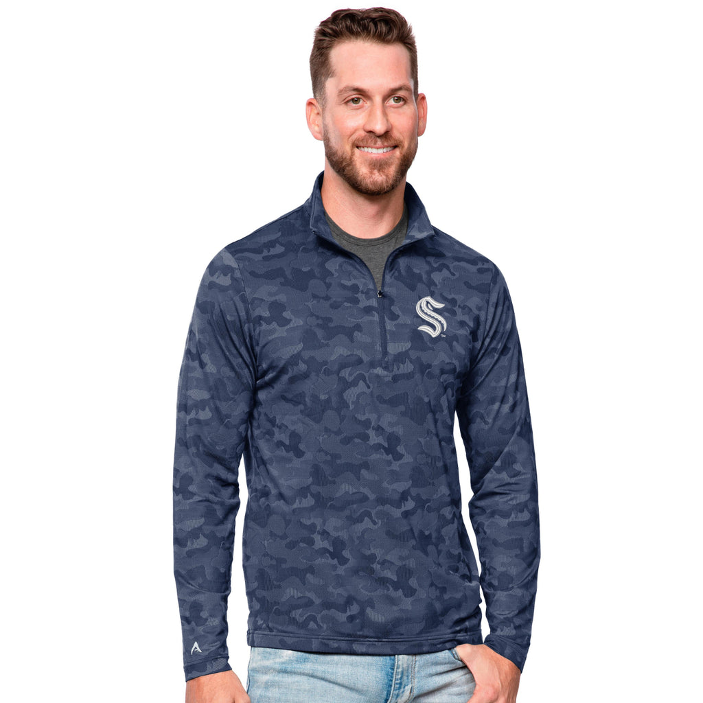 Seattle Kraken Antigua Flannel Industry - Navy / SM