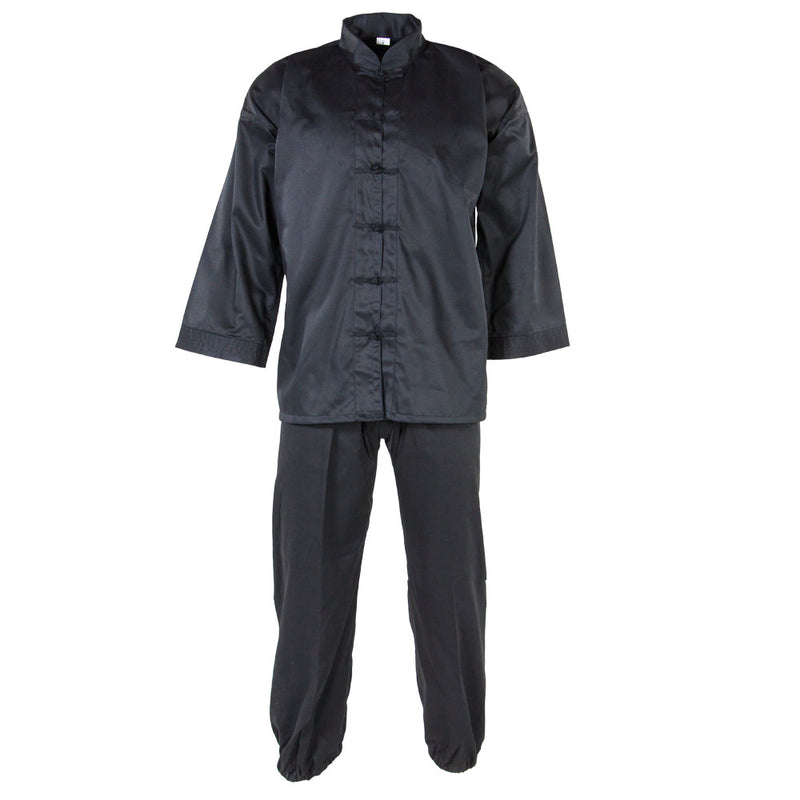 Kung Fu Uniform with Frog Button - Black