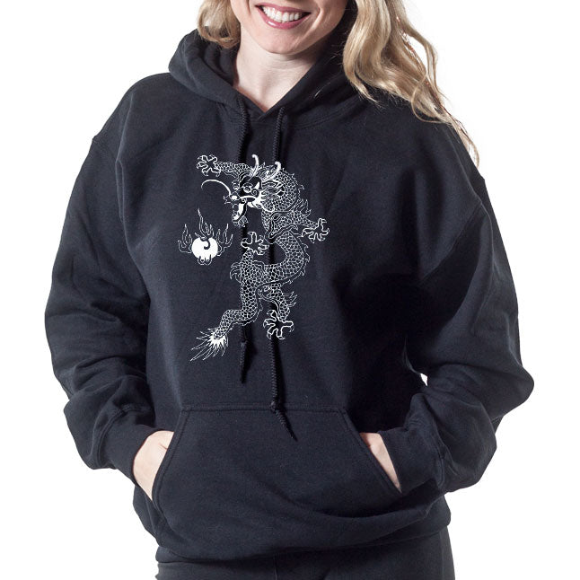 Image of Fire Dragon In White - Hoodie