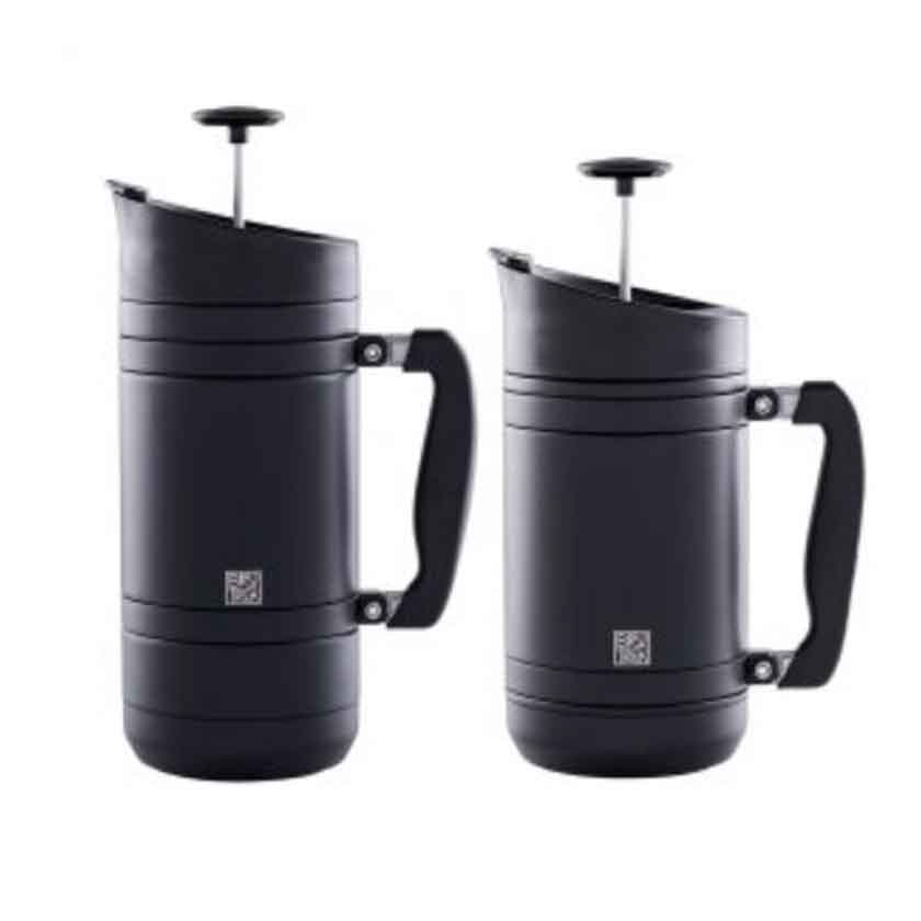 BruTrek Double Shot 3.0 Travel Coffee French Press, 16 fl.oz Insulated  Stainless Steel Mug, Removable Storage Bottom For Beans Grounds Tea Leaves,  Brew A Second Cup, No Spill Lid (Storm Gray)