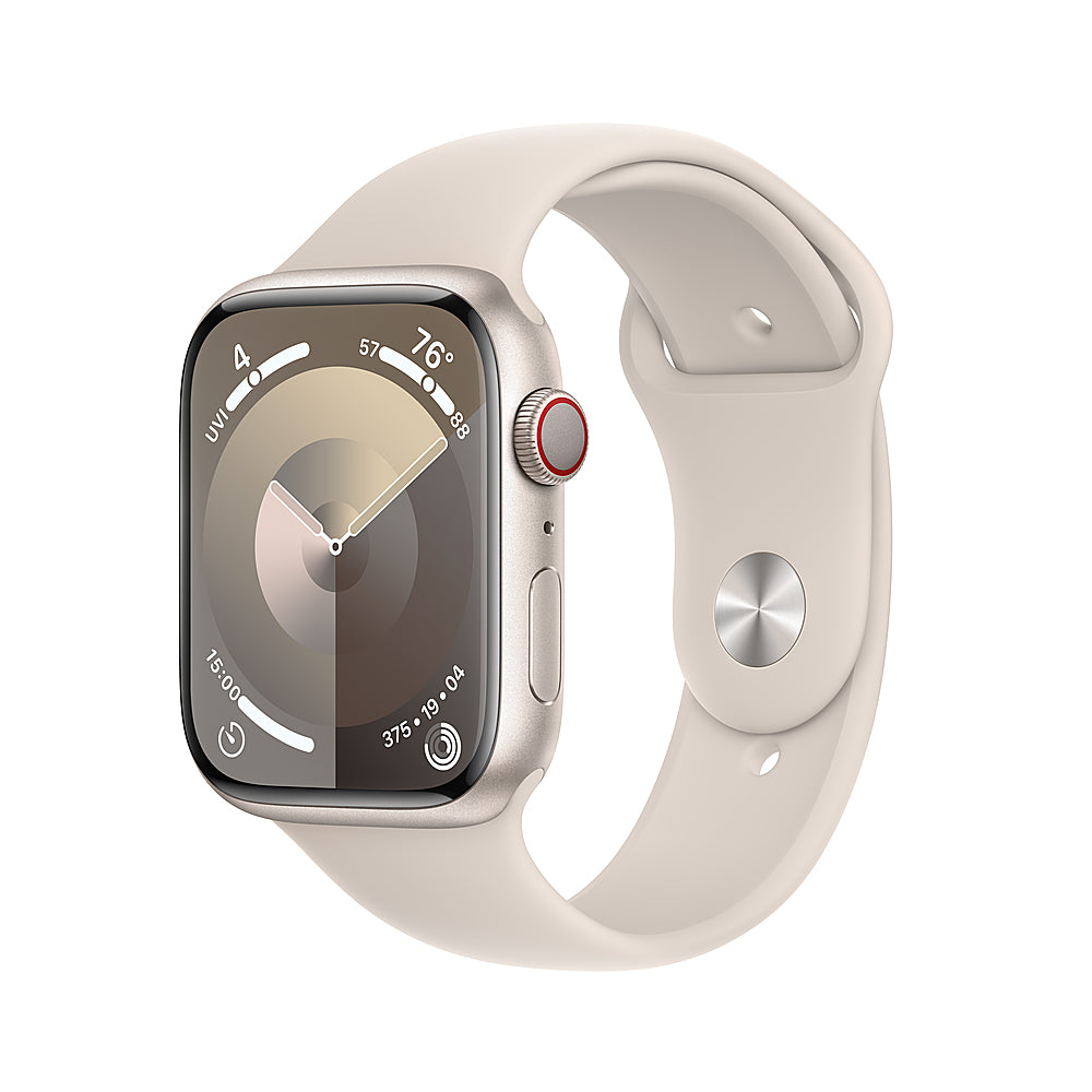 Apple Watch Series 9 (GPS + Cellular) 45mm Starlight Aluminum Case with Starlight Sport Band - S/M - Starlight (Verizon)