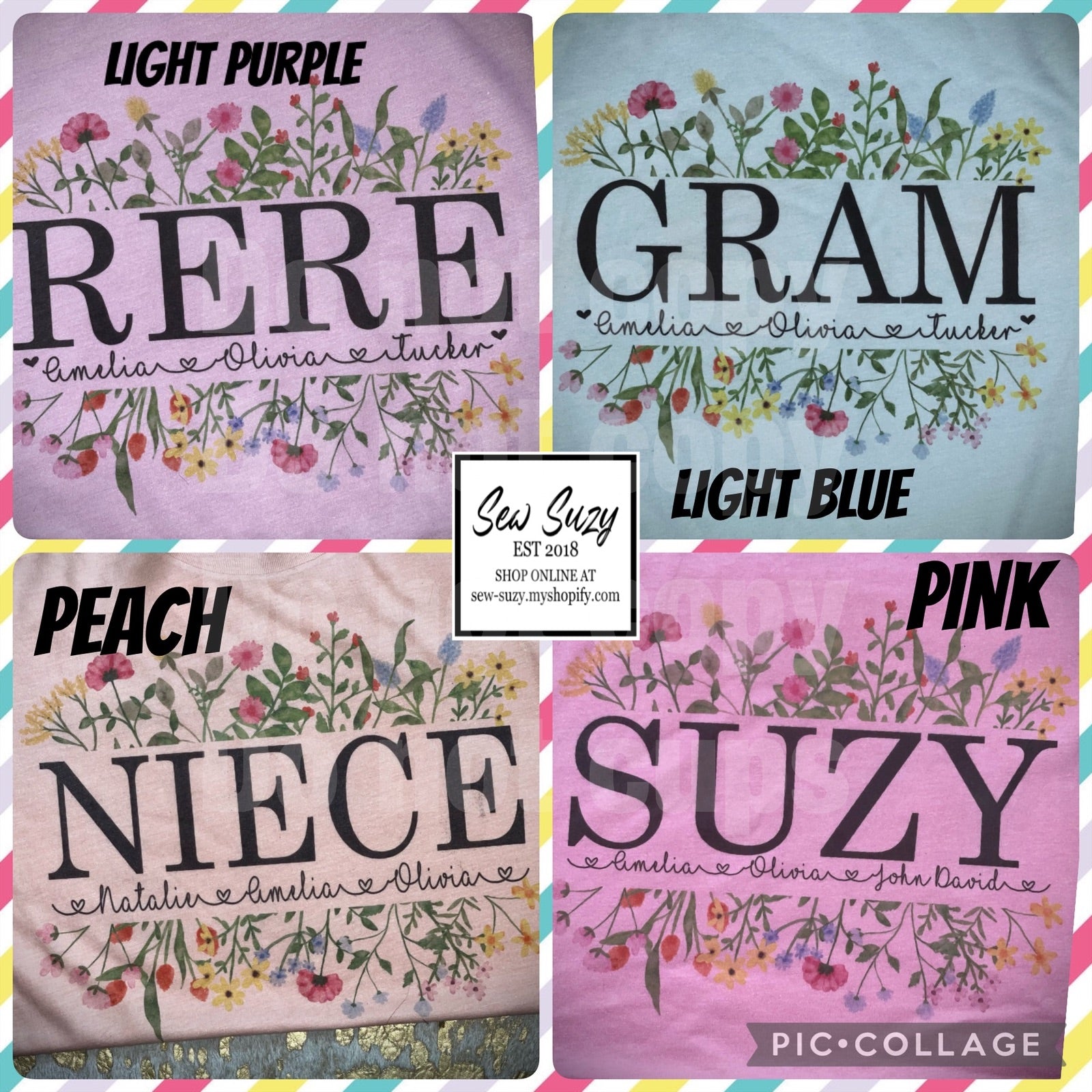 Custom Name with Flower Frame