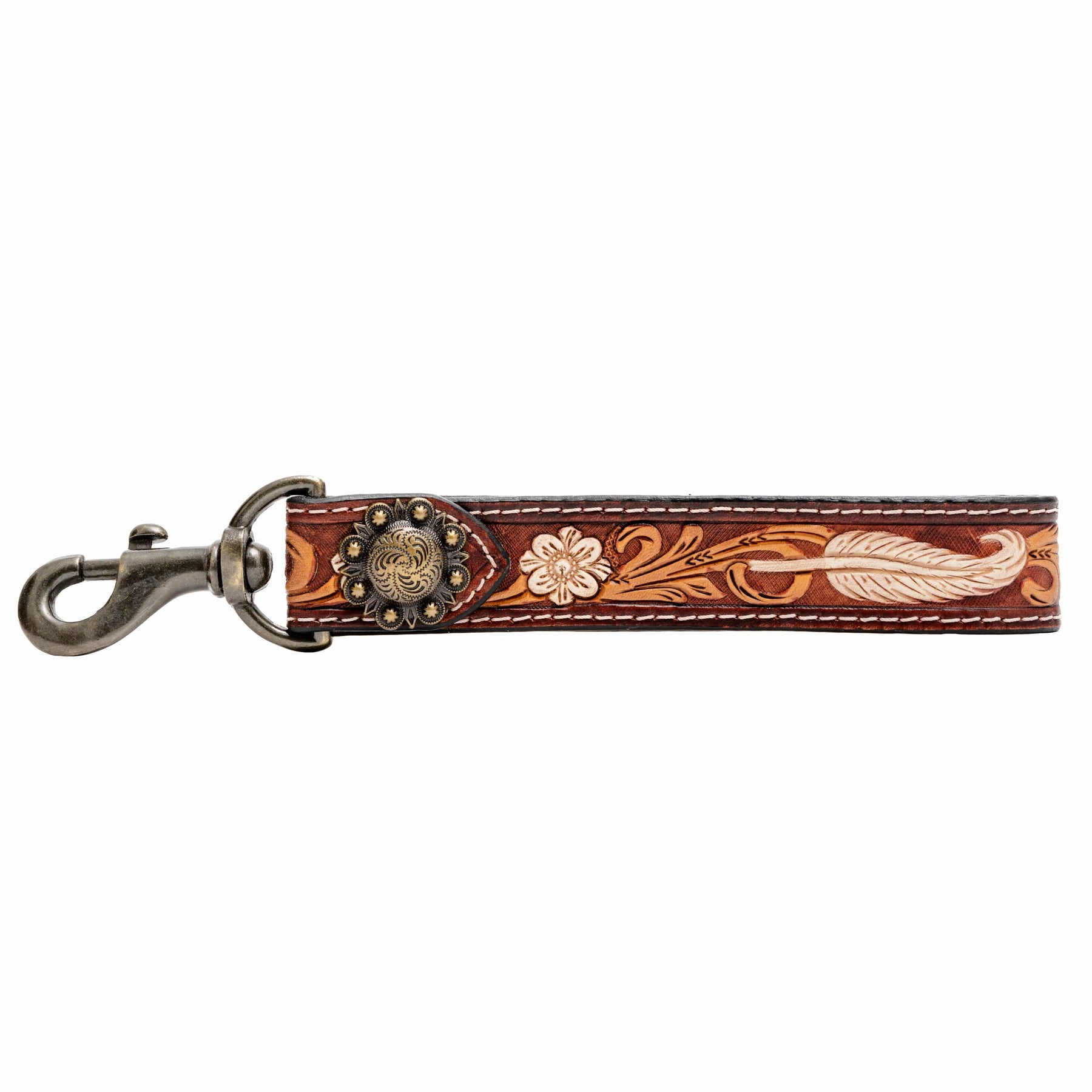 leather tooled keychain