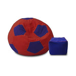 Red And Blue Football Beanbag With Stool