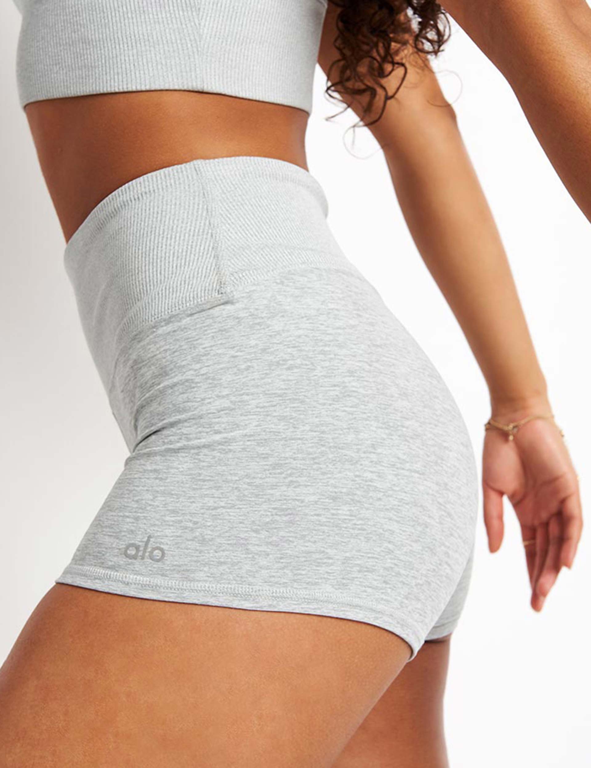Alo Yoga Aura Shorts - Alosoft Zinc Heather - Size: Extra Small