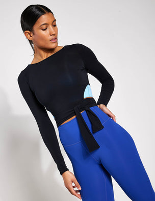 Alo Yoga Barre Long-Sleeve Cropped Top