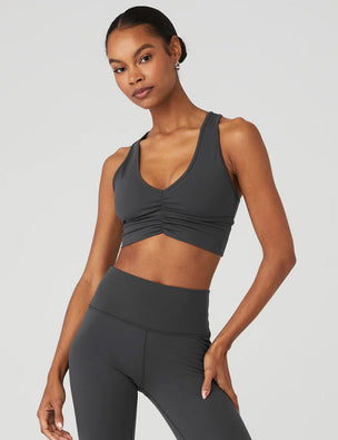 Seamless Delight sports bra in grey - Alo Yoga