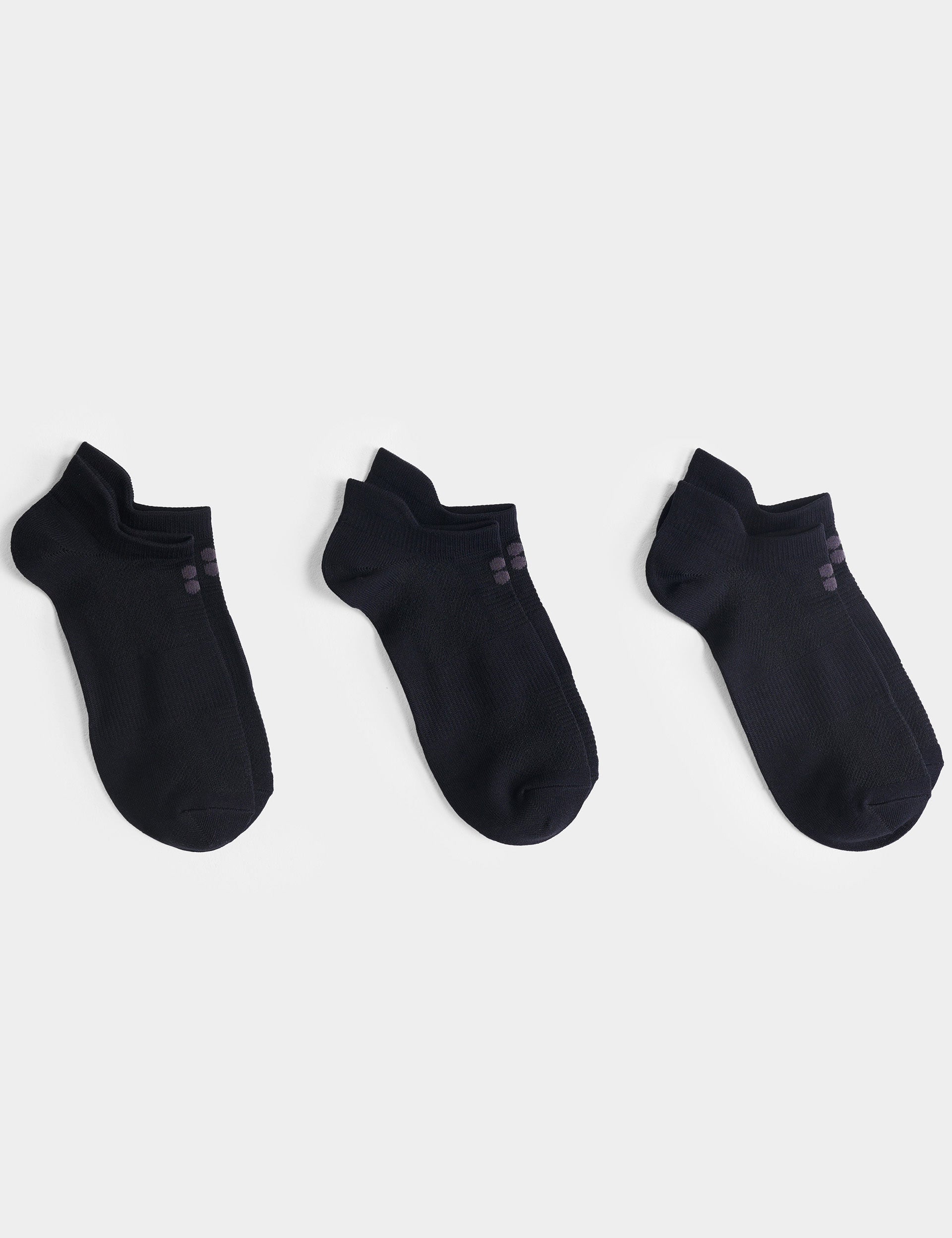 sweaty betty lightweight trainer socks 3 pack - black - s/m