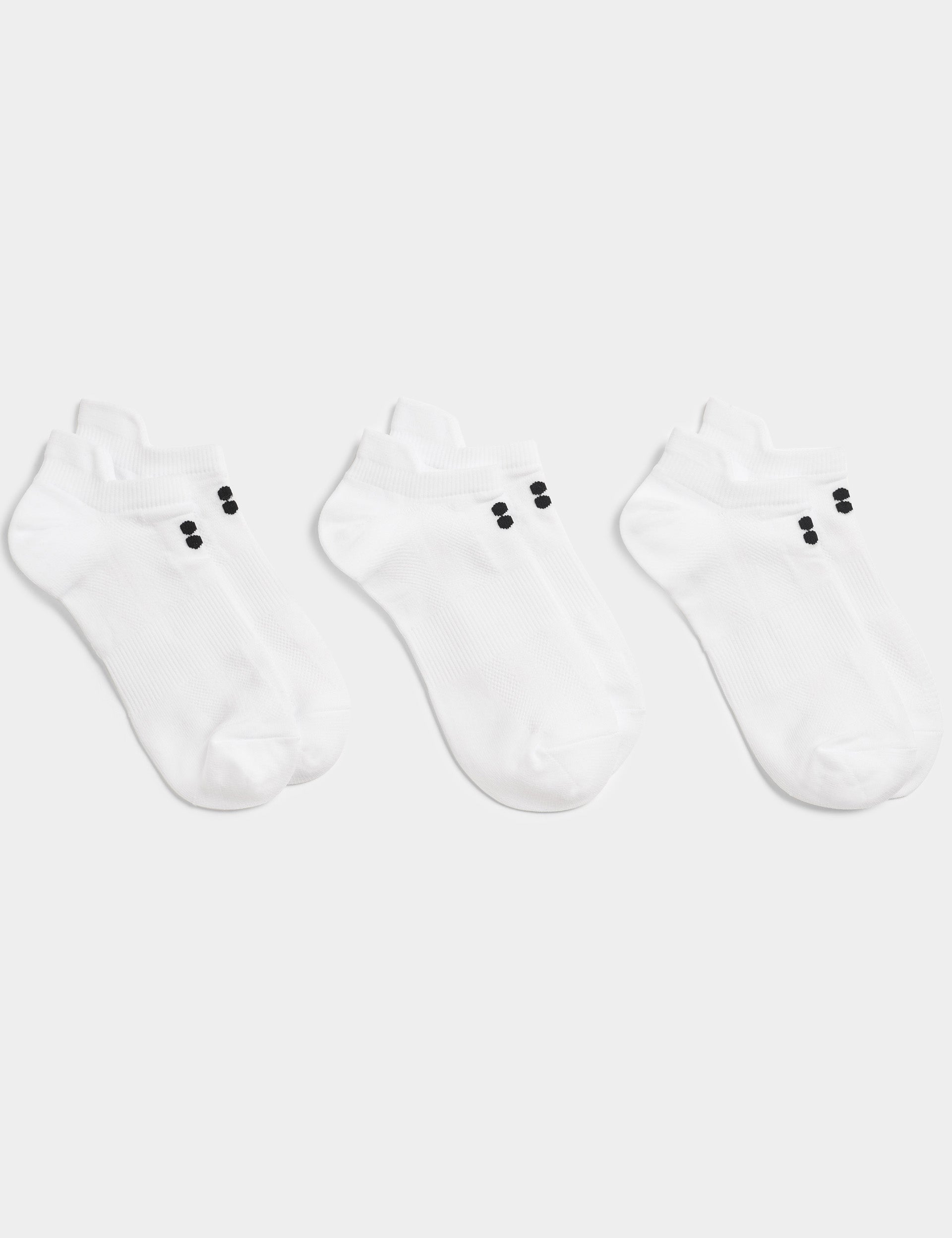 sweaty betty lightweight trainer socks 3 pack - white - s/m