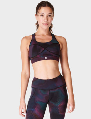 Puma Running Evolve medium support sports bra in khaki