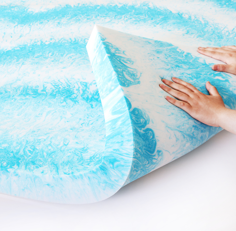 Mattresses topper are compressed and rolled into a box for easy delivery.