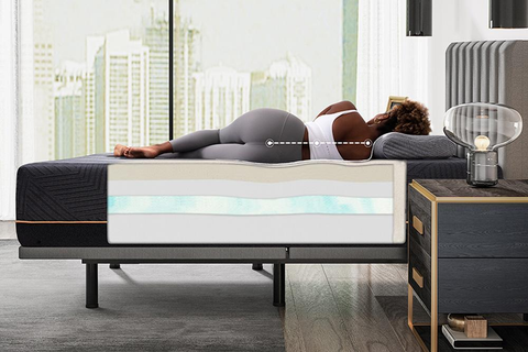 Demonstrate that memory foam mattresses assist in the alignment of the human spine.