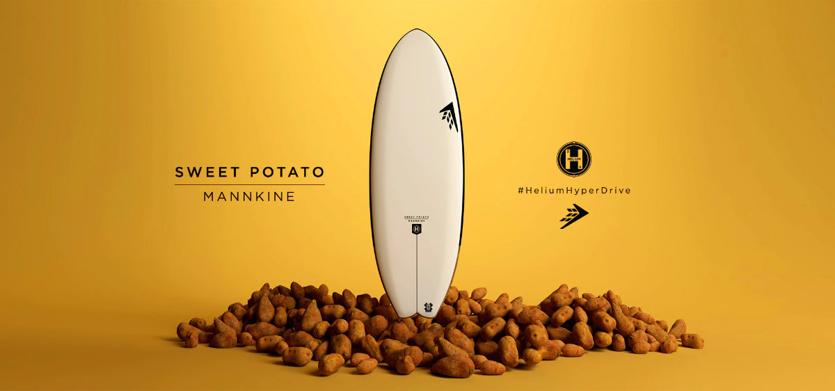 Firewire Sweet Potato Mannkine Helium Surfboard Promo Graphic