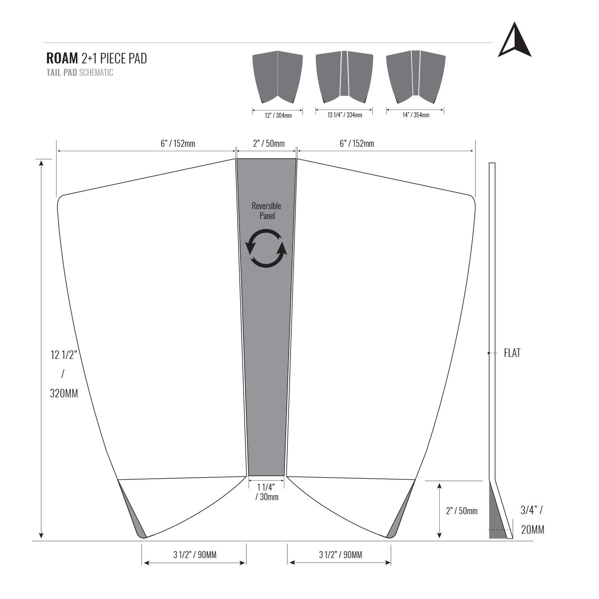Roam 2 + 1 Traction Tail Pad Schematic