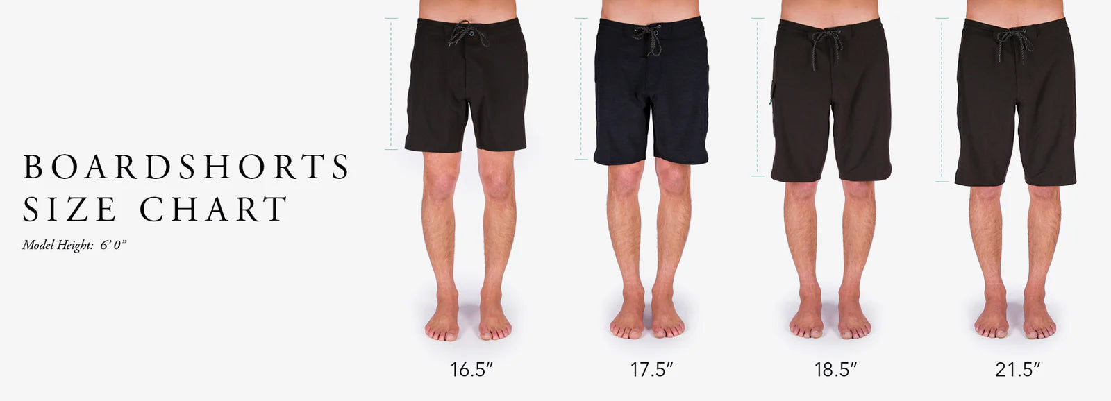 Vissla boardshorts size chart for length