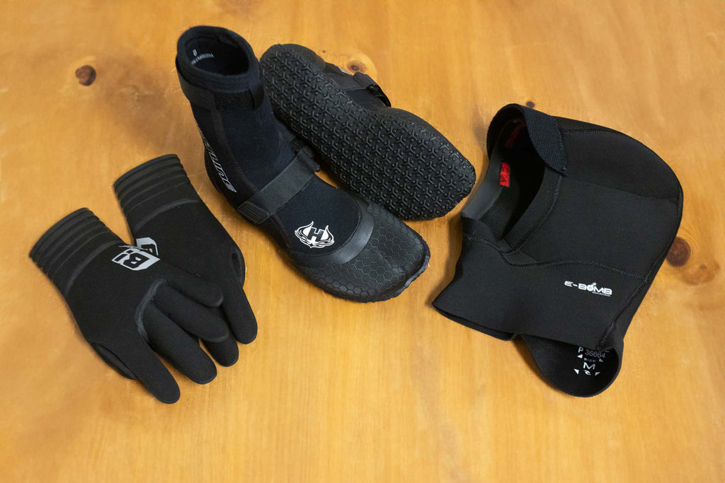 Wetsuit Gloves, Boots, and Hood