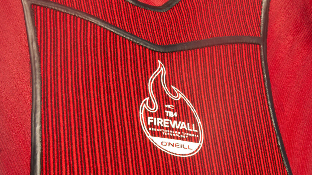 Close up of interior seam construction on the O'Neill Psycho Tech wetsuit