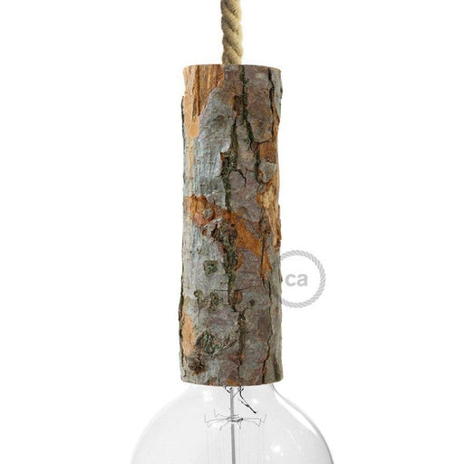 Creative Cables fatningssæt stor bark kit E27 - Lightshoppen - creative cables wood lamp holder -
