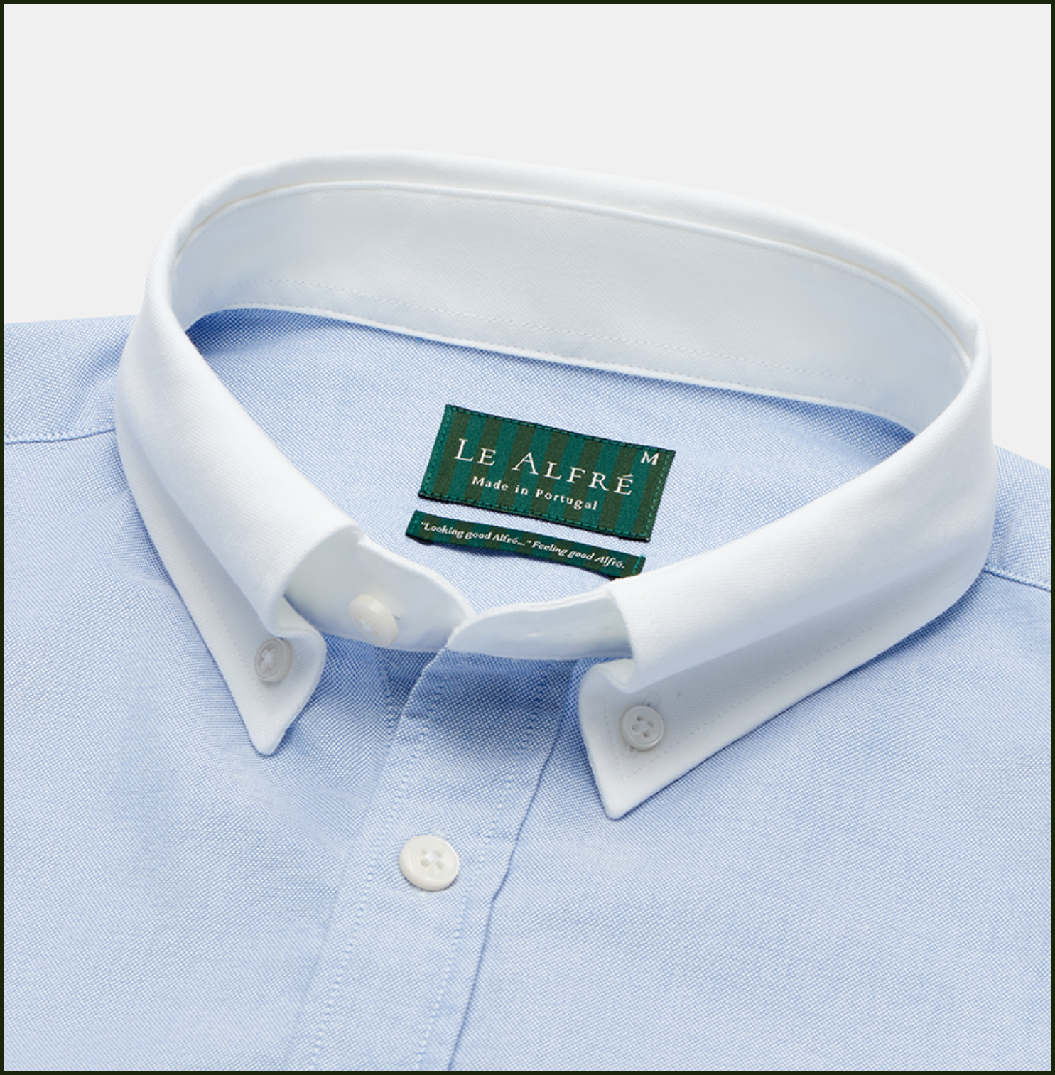 'Le Original' Blue Contrast Collar Oxford Shirt