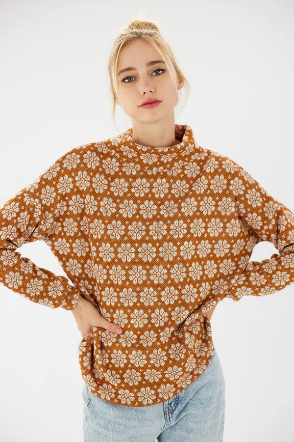 Sweater Zoey Knit Orange Brown