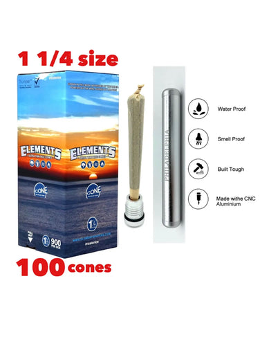 ELEMENTS organic cone king size(200pk, 100pk, 50pk)+ALUMINUM sealed sm –  WISE FUME