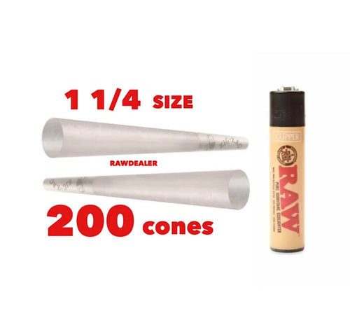 Zig-Zag® Unbleached Paper Cones 1 1/4 Size 200 Pack & Free Clipper
