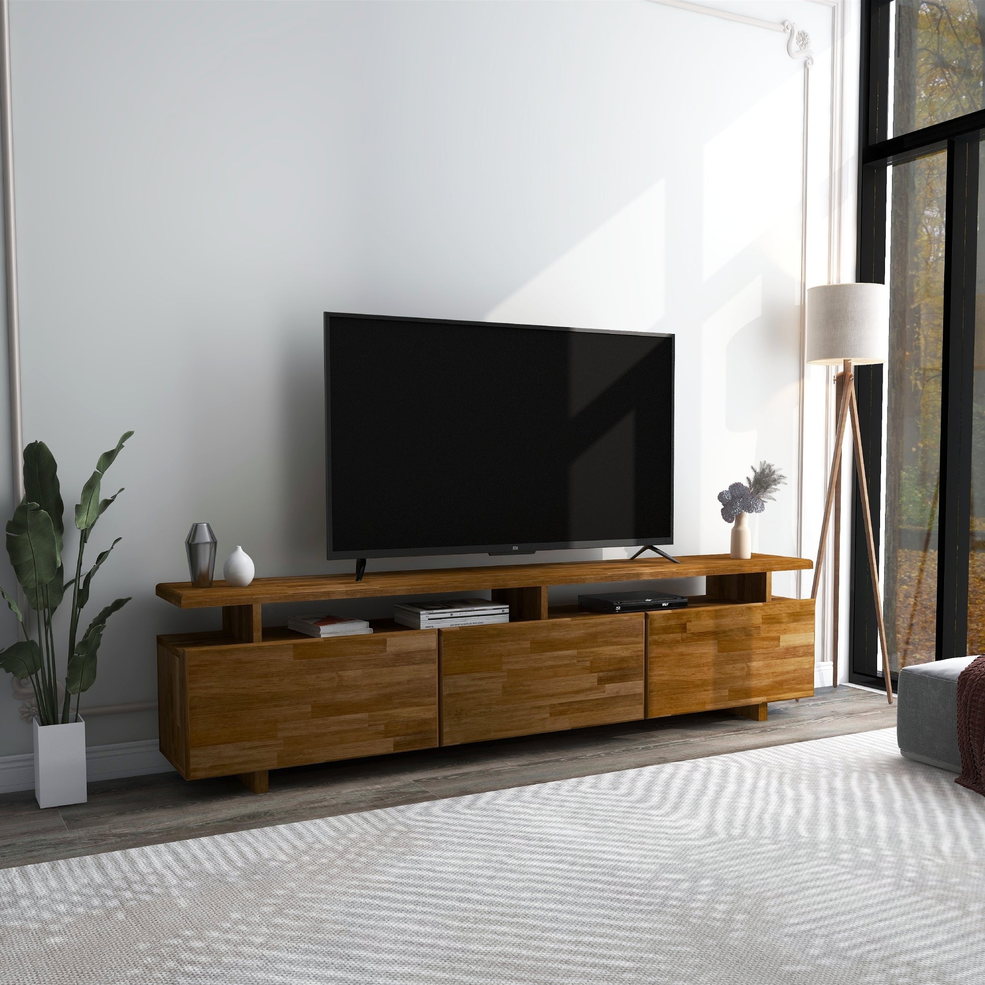 solid wood tv console table