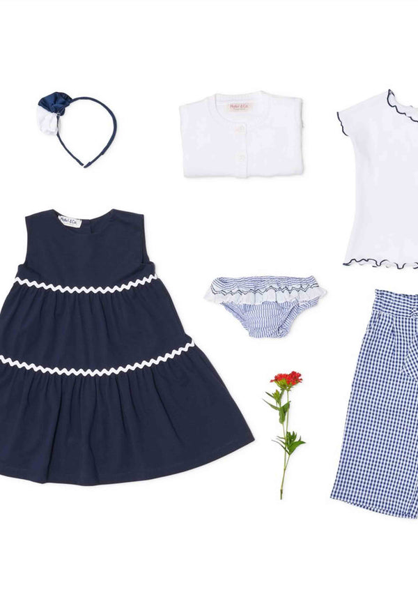 Malvi & co Navy Dress with Bow – Tiny Models