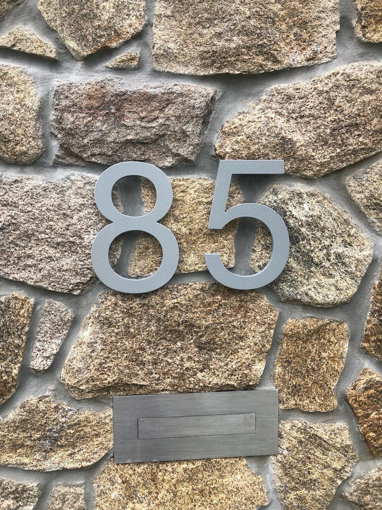 silver house number