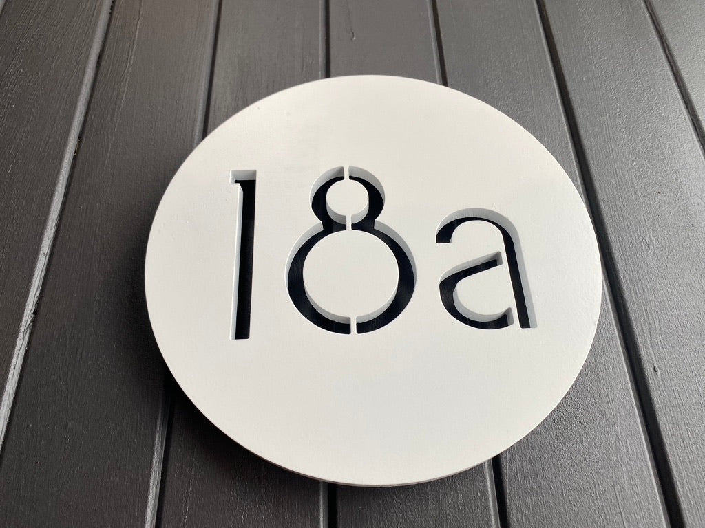 circle house number plaque