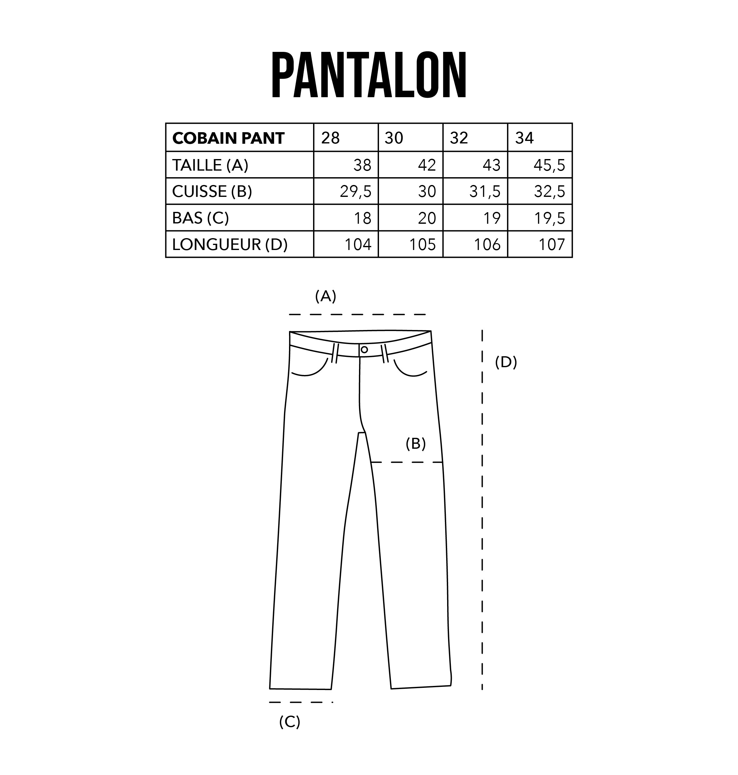 Cobain pantalon velours