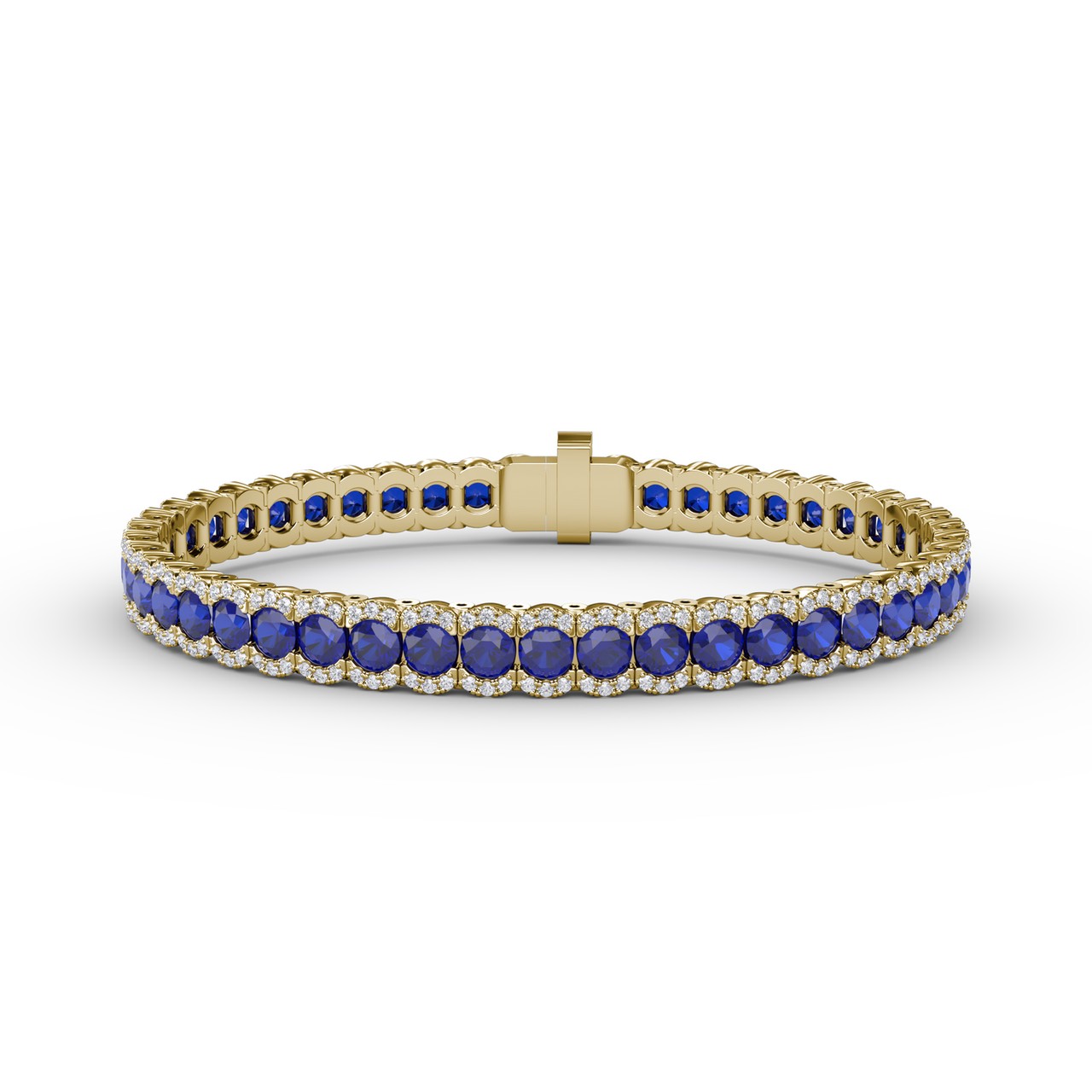 7 Carat Blue Sapphire Tennis Bracelet in Platinum - Filigree Jewelers