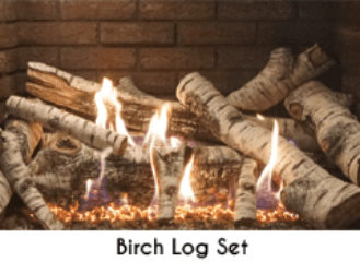 White Birch Log Set for Fireplace