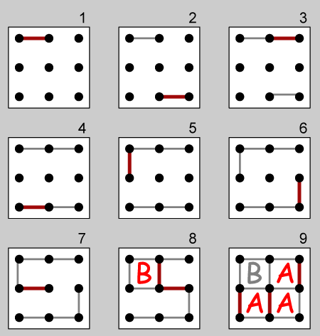 Dots and boxes a game that brought popularity to the dot grid pattern