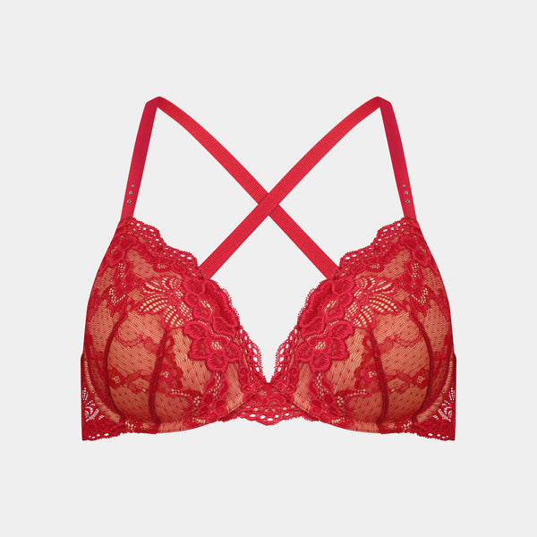 Lace Bralette ,red, Pink or Burgundy Damson. Sexy , Comfortable Bra by  Fidditchdesigns -  Australia